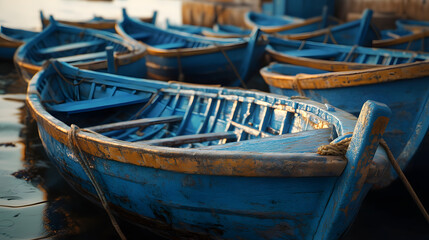 Essaouira, Morocco: Blue Boats Docked in the Port