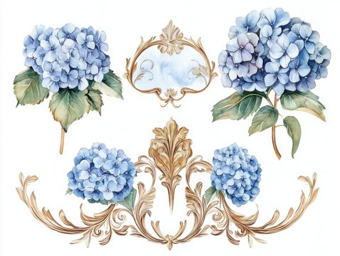 Hand-painted botanical watercolor floral illustrations. Ideal for wall art, event stationery or home decor.