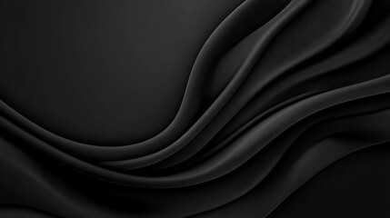 Elegant Draped Black Silk: A Digital Textile Illustration AI Generated