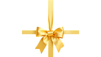 Fototapeta premium A vibrant golden ribbon with a large bow, elegantly tied, symbolizes celebration and gift-giving.