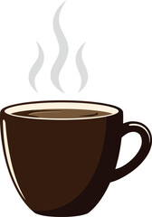 Coffee cup with steam in minimal flat design vector art