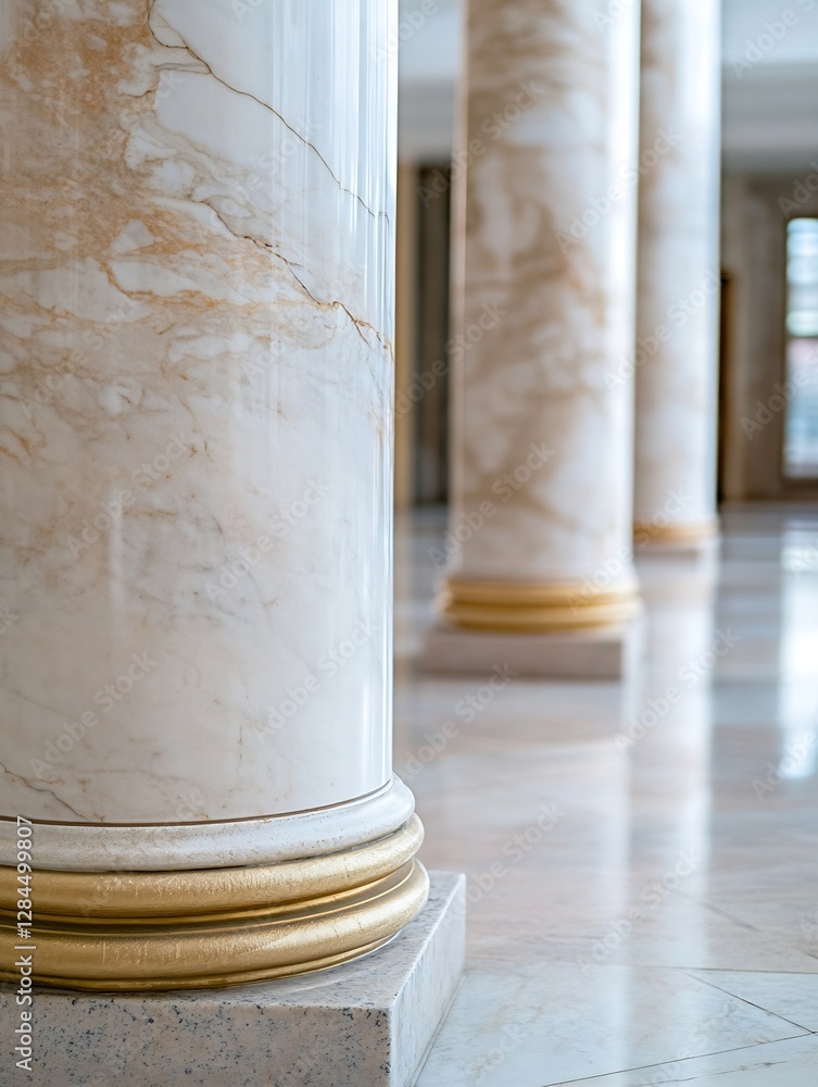 Aufkleber elegant marble columns showcasing classic architecture and intricate designs in a modern interior sp