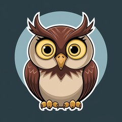 Naklejka premium owl, bird, nocturnal, wisdom, nature, wildlife, mysterious, predator, feathers, forest, night, moon, eyes, hunter, flight, elegant, smart, magic, spooky, animal, artistic, mystical, wings, silhouette