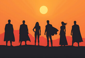 Super People Silhouettes, art vector design