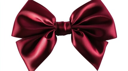 A luxurious, shiny red bow hair accessory that adds a touch of elegance to any outfit.