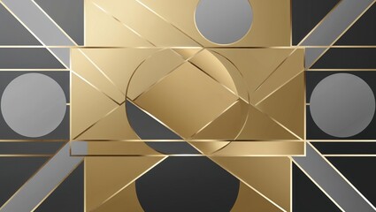 sleek, high-tech geometric background featuring a modern abstract design with golden and grey circles. The combination of soft metallic tones and smooth gradients creates a futuristic and elegant vibe