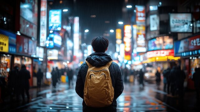 Tourist in Shinjuku Night Market