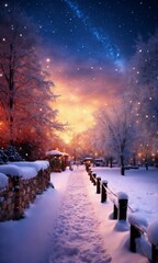 sunset over the river