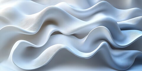 Obraz premium Abstract White Fabric Waves
