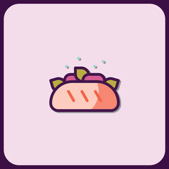 Vibrant Flat Icon Design:  A Delightful Taco Illustration