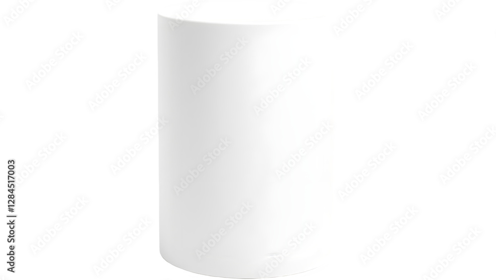 Poster a simple white cylindrical object with a smooth surface, suitable for various decorative or function