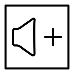 Volume Up Button Vector Line Icon Design