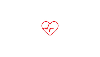 red heart icon on transparent background