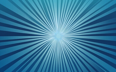 Blue rays background vector illustration. Blue sunburst background vector presentation design