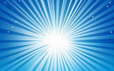 Blue rays background vector illustration. Blue sunburst background vector presentation design