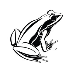 A minimalist frog with white background
