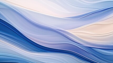 Obraz premium An abstract painting of ocean waves in shades of blue, purple, and white. A modern art piece with a textured look that emulates the feel of brush strokes on canvas.