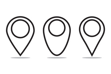 location pin icon symbol sign isolated on transparent background, map flat vector icons