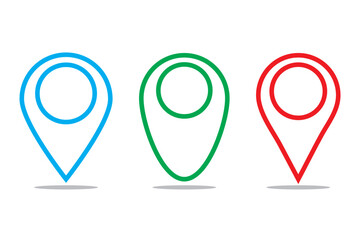 location pin icon symbol sign isolated on transparent background, map flat vector icons