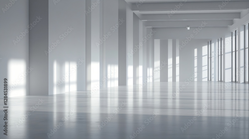 Leinwandbilder empty spacious interior of a minimalist room with large windows creating a serene atmosphere with na