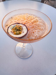 Famous drink Pornstar Martini with a Maracuja fruit