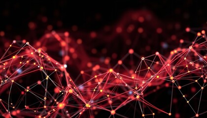 Fototapeta premium Red and Purple Interconnected Nodes Background