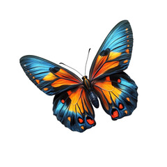 Obraz premium Vibrant Blue Orange Butterfly Wings Abstract Art Nature Beauty