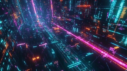 An ECNpowered forex trading network, visualized as glowing digital nodes and interconnected market data streams, neon cyberfinance aesthetics, ultradetailed, photorealistic