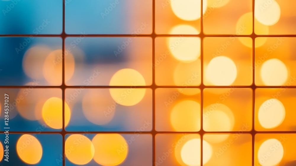Poster abstract bokeh light in warm and cool tones creating a vibrant background effect