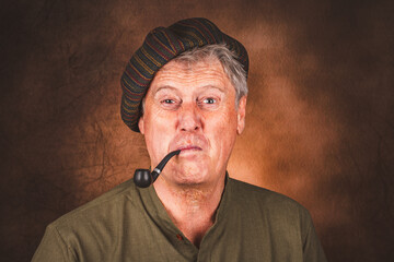 Älterer Mann mit Pfeife