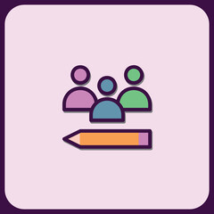 Collaborative Teamwork and Creative Design Icon