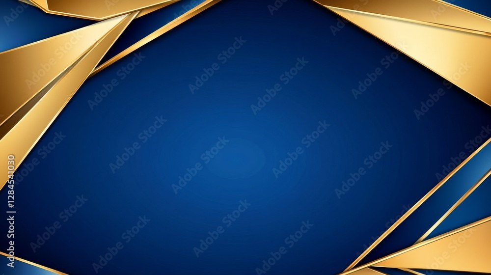 Poster elegant blue and gold abstract background with geometric shapes for design and branding use