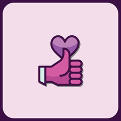 Thumbs Up Heart Icon: Positive Feedback and Appreciation