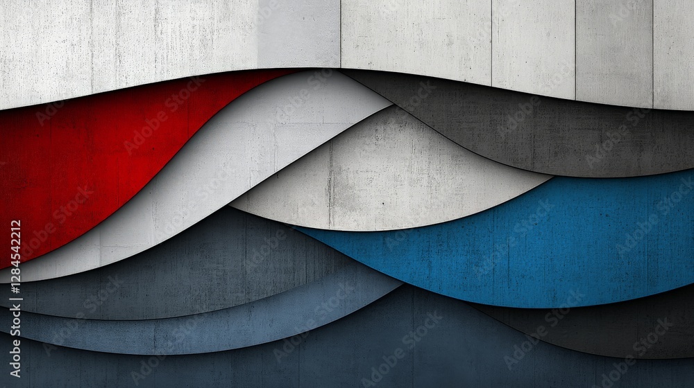 Poster colorful wave patterns on textured surface for modern design use
