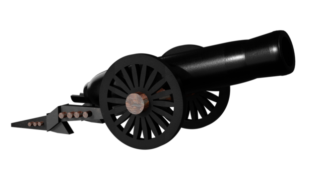 Ramadan cannon mobile Made of metal and wood isolated format png