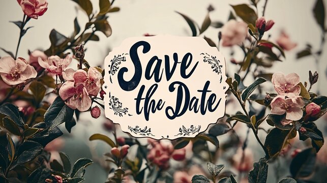 Spring blossom save the date card announcement