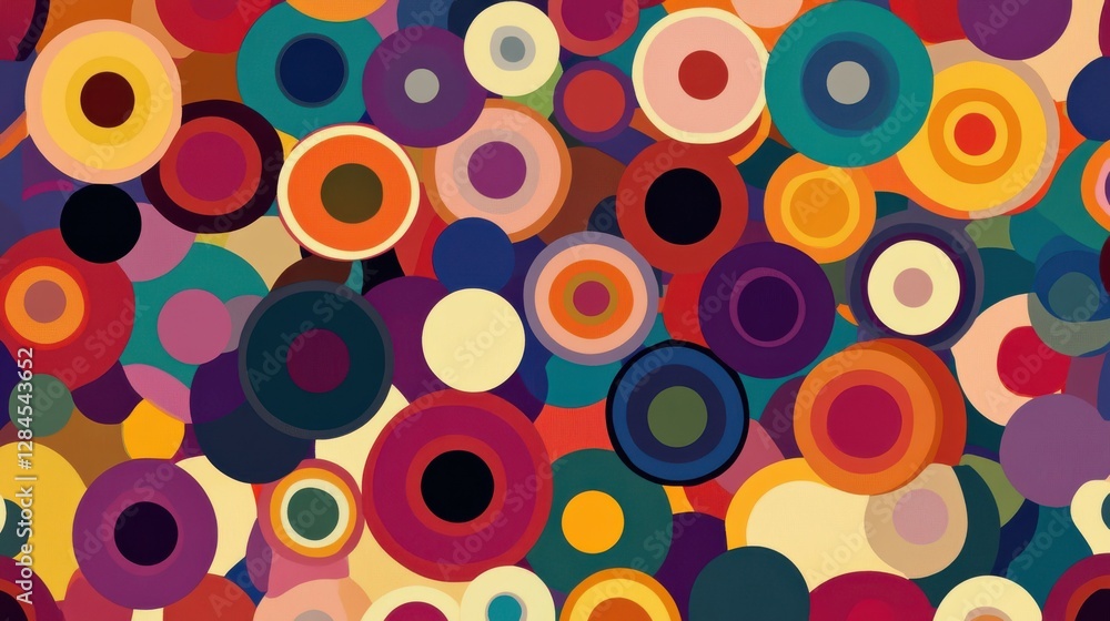 Poster colorful abstract circles pattern with multicolored geometric design