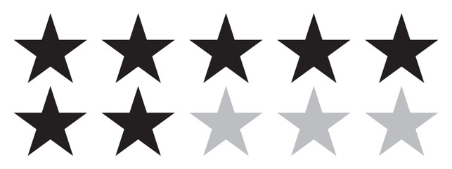 Five star rating. Product review flat icon for apps and websites