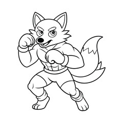 Wolf Coloring Page For Kids illustration