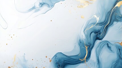 Luxury blue marble texture with gold streaks and alcohol ink design