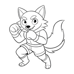 Wolf Coloring Page For Kids illustration