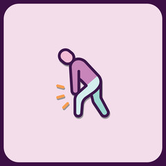 Person Experiencing Leg Pain Minimalist Icon