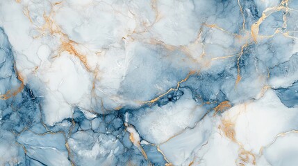 Naklejka premium Luxury blue marble texture with gold streaks and alcohol ink design