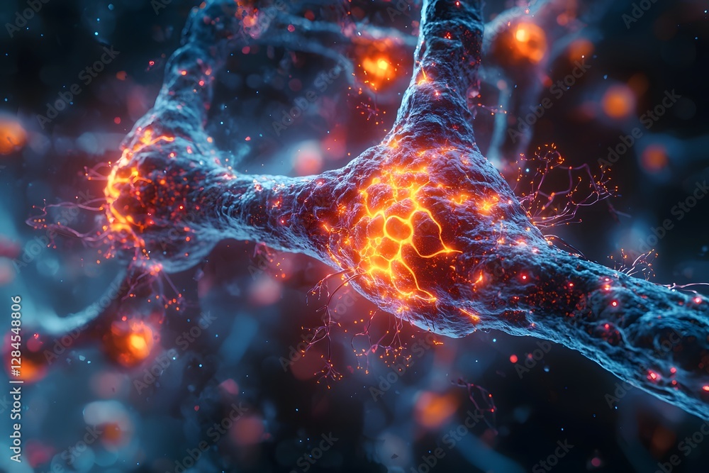 Poster exploring nanotechnology for repairing damaged organs at a molecular level. generative ai.