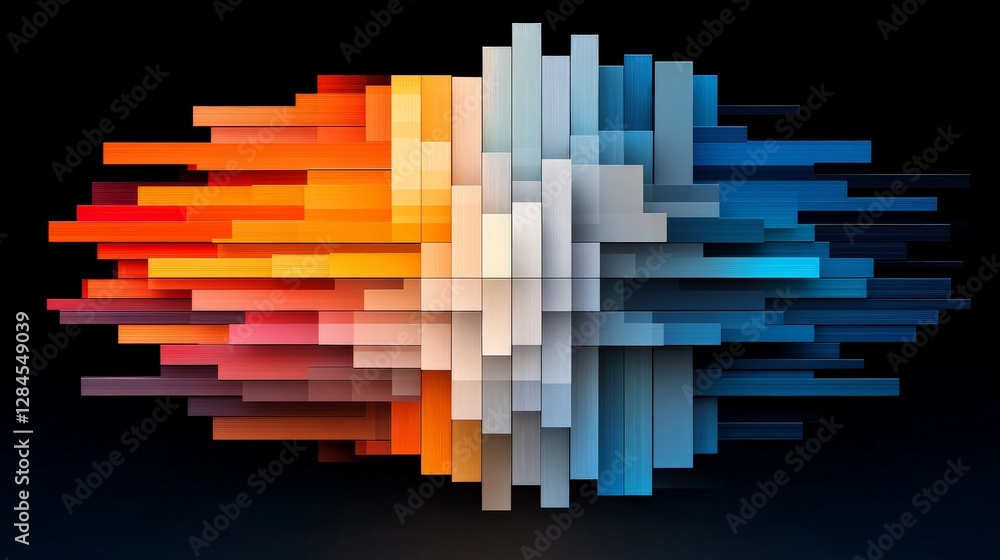 Aufkleber abstract colorful composition of geometric blocks and shapes