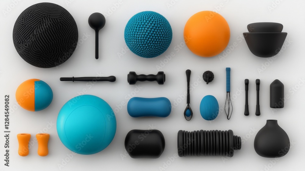 Poster colorful and textured shapes overhead view for design use