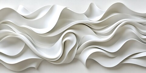 Fototapeta premium Abstract White Sculptural Waves