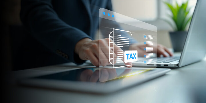 Tax planning services to maximize tax savings and optimize business finances provided by knowledgeable financial advisors. digital tax checklist that shows electronic and online tax filing.