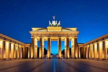 Obraz premium Berlin: Illuminated Brandenburg Gate - 02