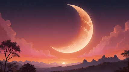 Fototapeta premium sunset in the mountains